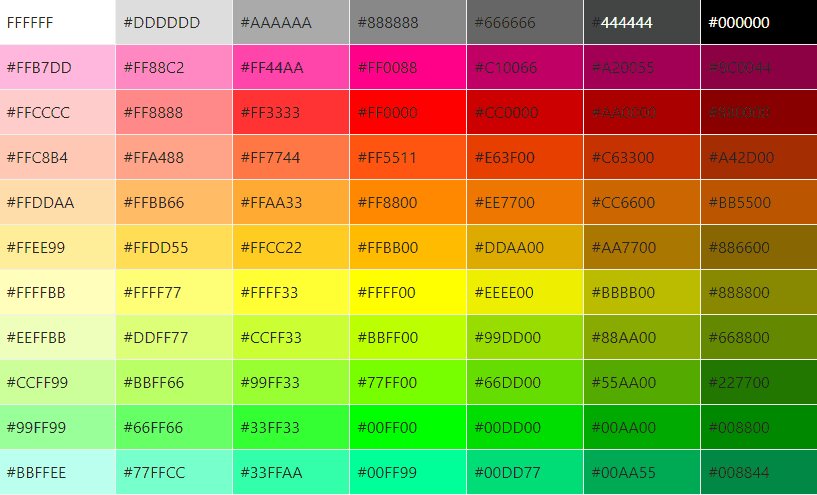前端开发中常用的CSS颜色对照 CSS颜色代码大全2022版 – 蓝洛水深