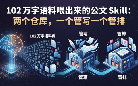 102 万字语料喂出来的公文 Skill：两个仓库，一个管写一个管排